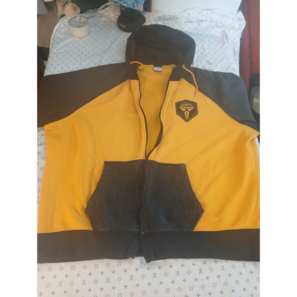 Vintage Nike Kobe Bryant Hoodie 3X Black Yellow Mamba KB24 Full Zip VTG RARE